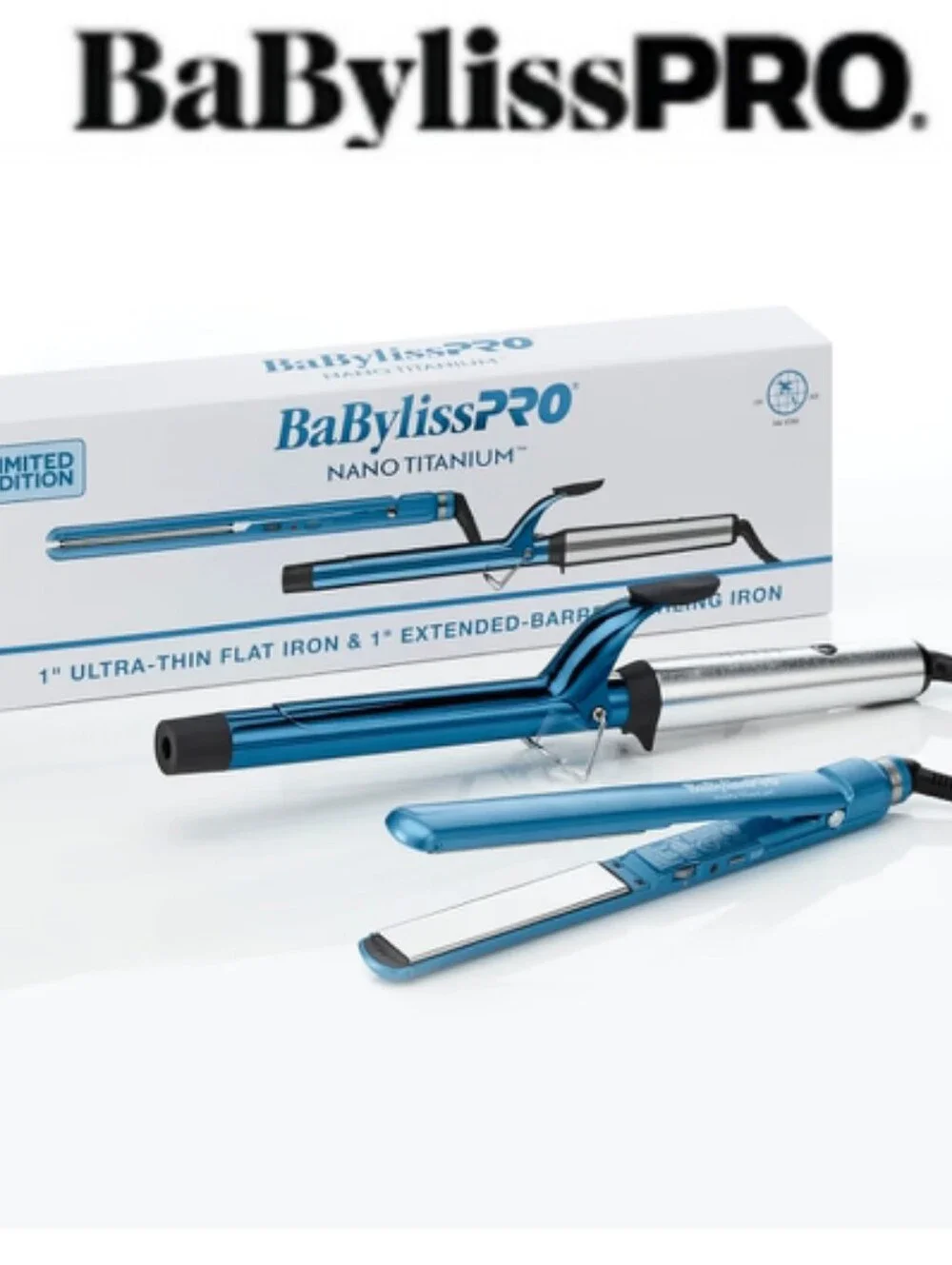 BaBylissPro Nano Titanium Ultra-Thin Flat Iron & 1